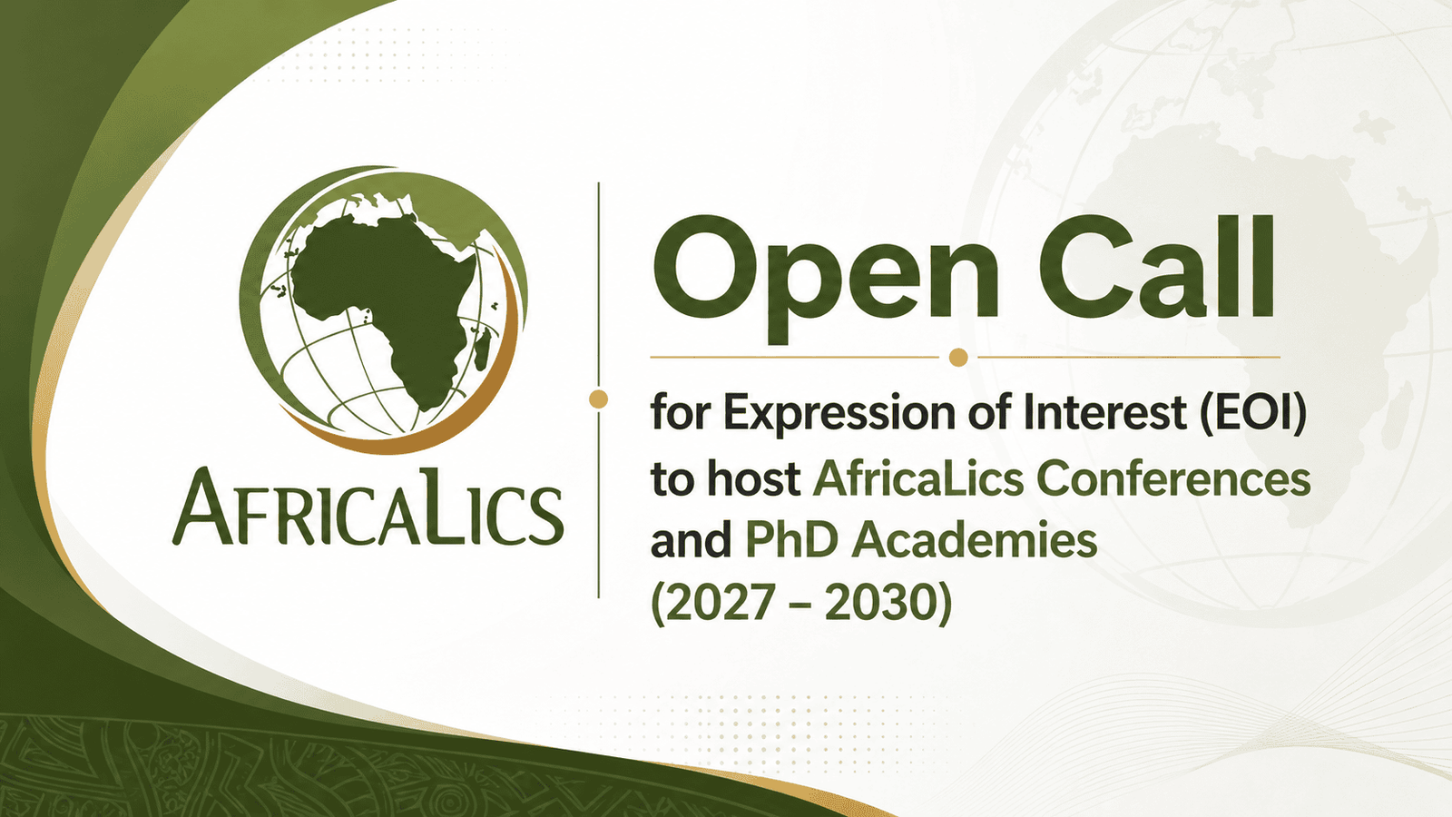 Open Call for Expression of Interest (EOI) to host AfricaLics Conferences and PhD Academies (2027 – 2030)